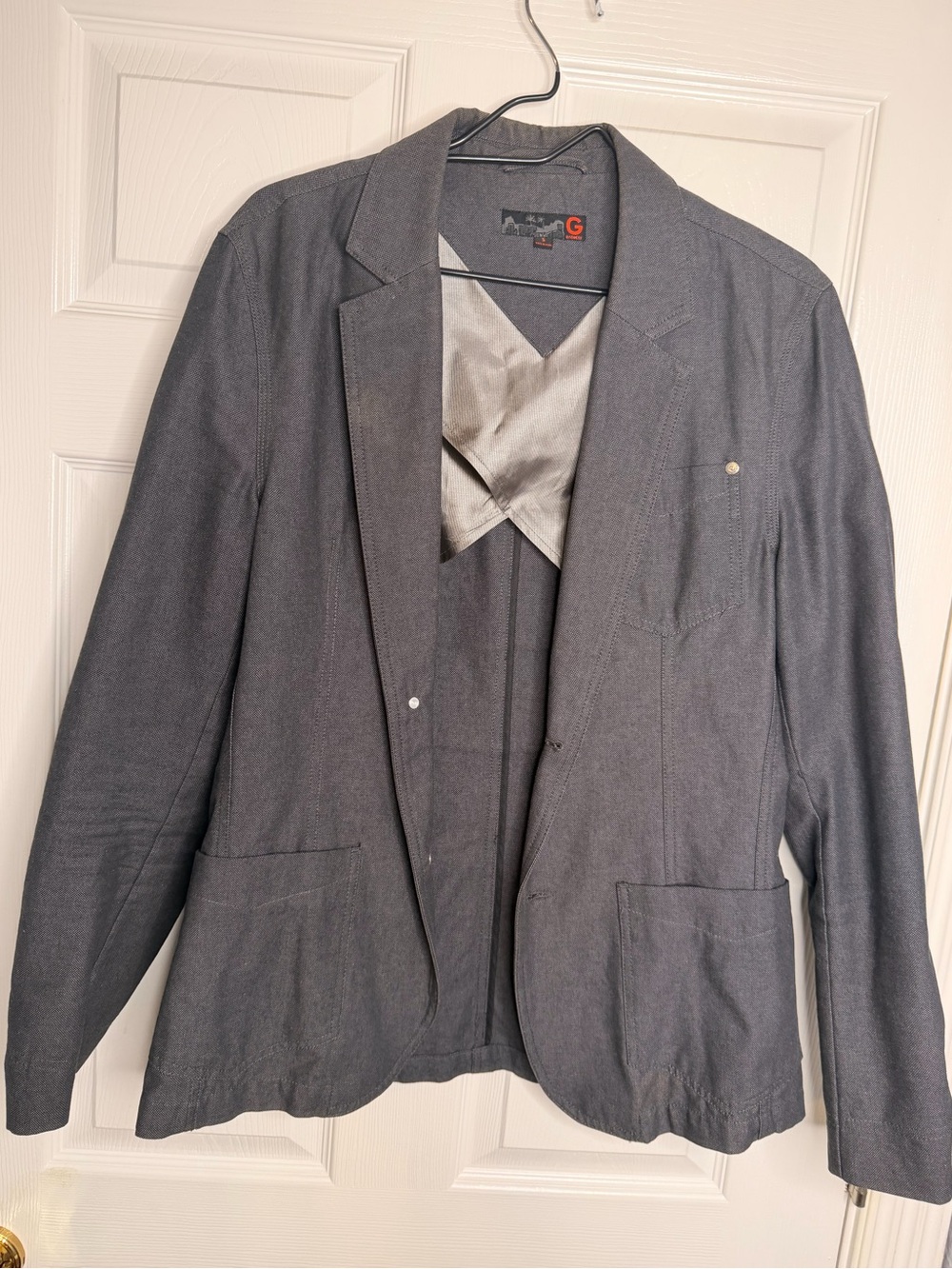 G by Guess Men's Charcoal Lightweight Blazer Jacket